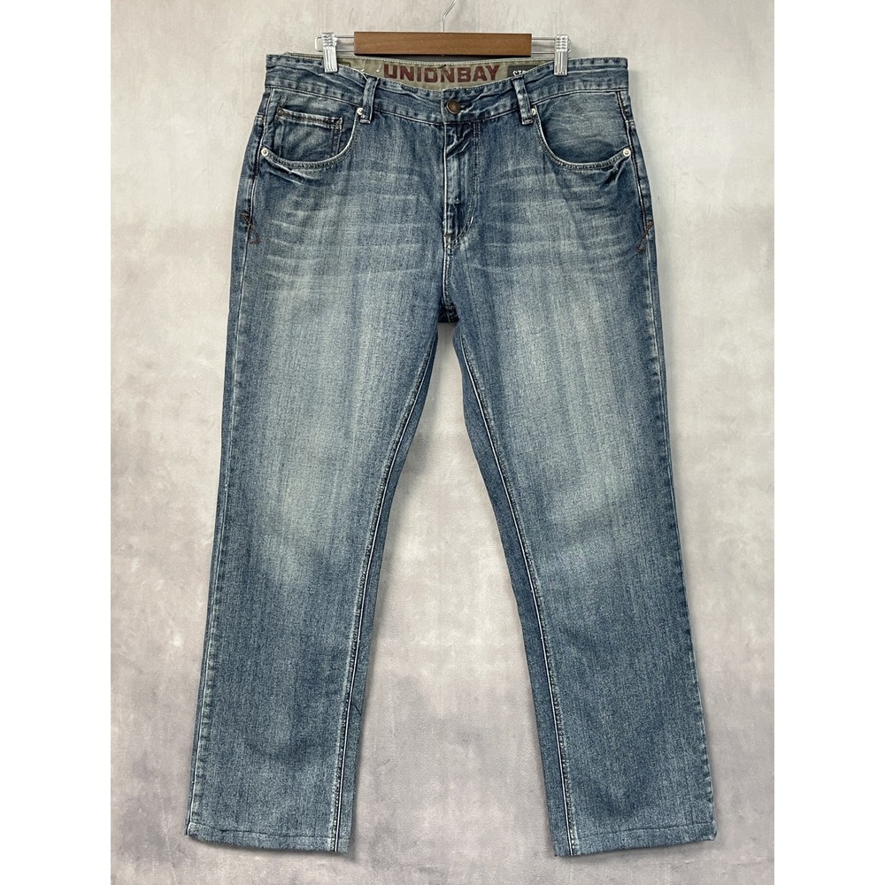 Unionbay Straight Leg Jeans Mens 36x31 Hemmed Grunge Street Urban Y2K Skater